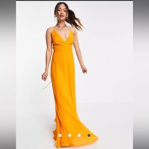 ASOS DESIGN cami wrap maxi dress with lace up back